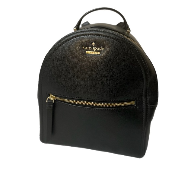 Kate Spade Black Backpack with Gold Accents NWOT - Picture 3 of 9